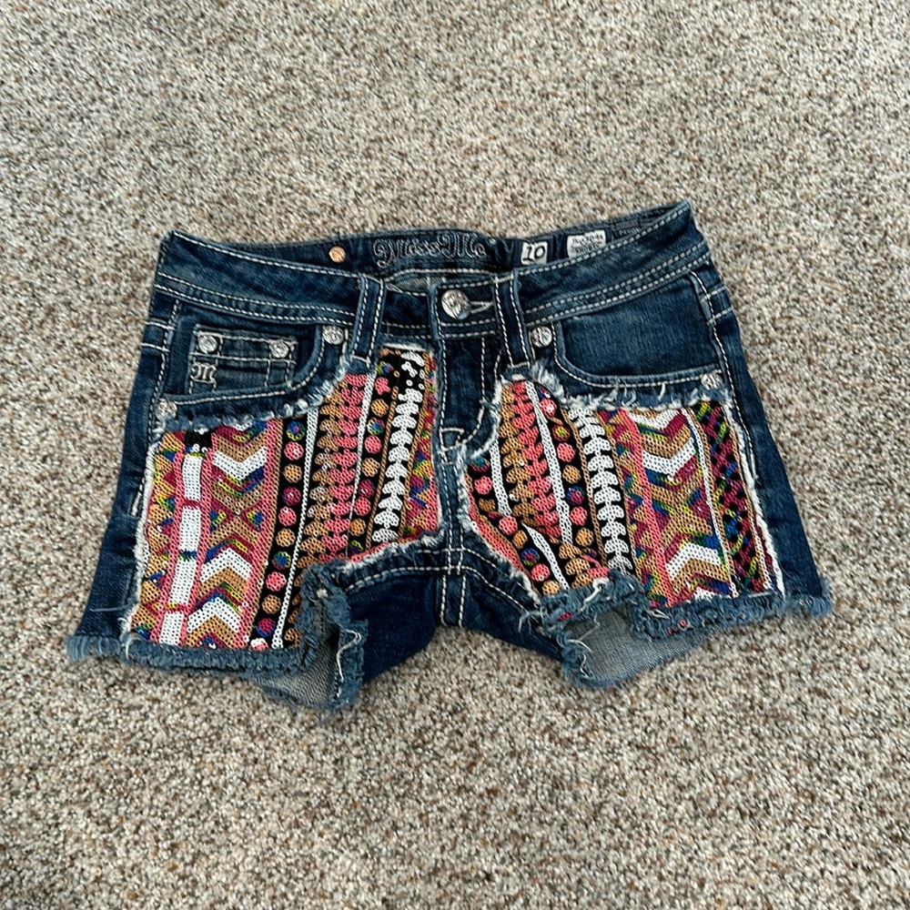 MissMe Sequin Denim Shorts
